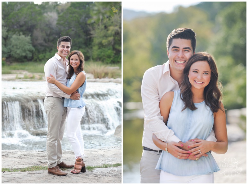 Waterfall Engagement Photos in Austin Texas