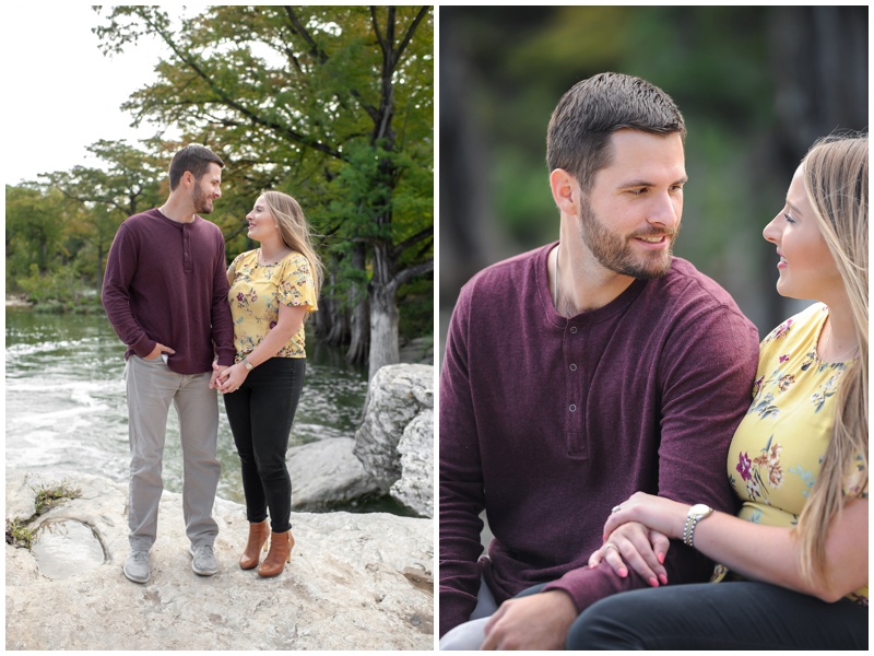 Fall Engagement Photos at McKinney Falls State Park in Austin