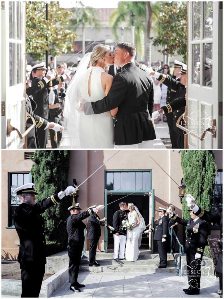 Marine Style wedding exit after the ceremony