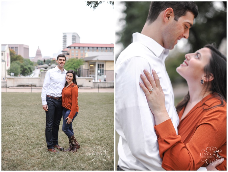 Austin Texas Engagement Photos with the Capitol Building in the background