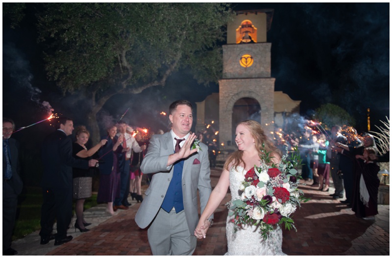 Wedding Exit with Sparklers from Ian's Chapel