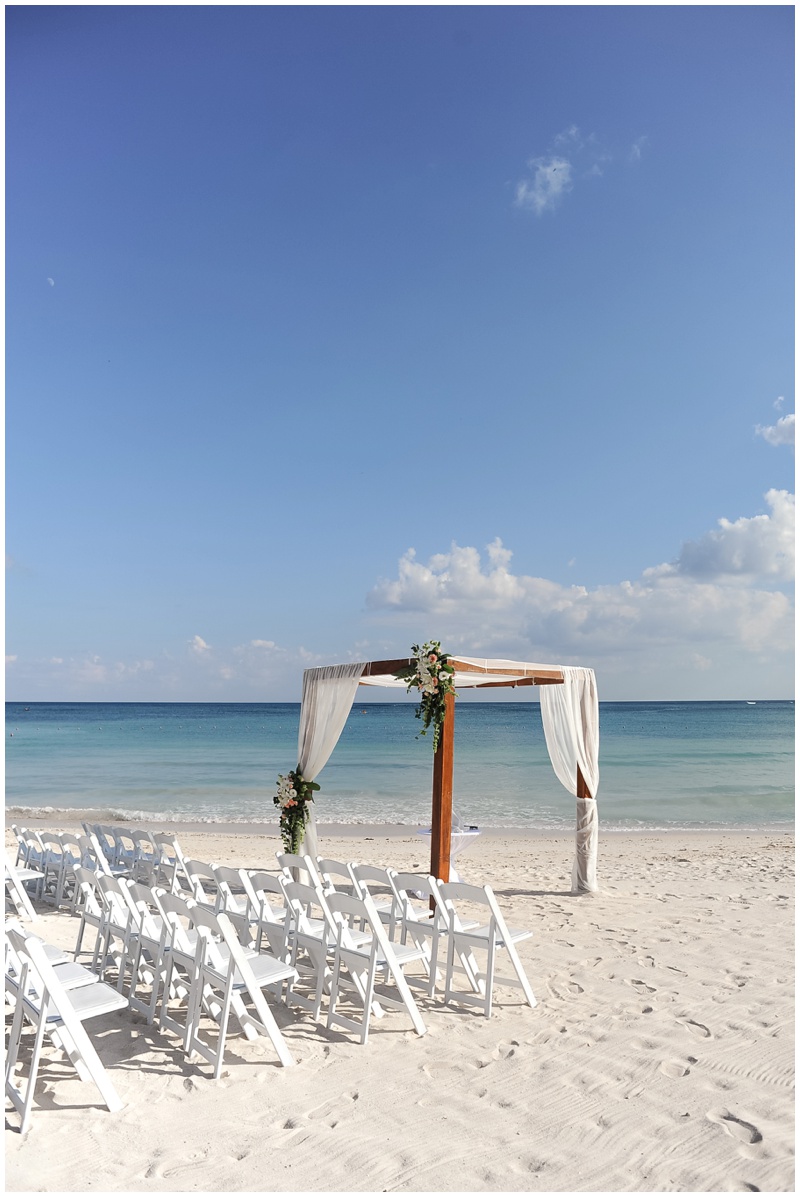 Beach wedding at Dreams Tulum Resort and Spa in Mexico