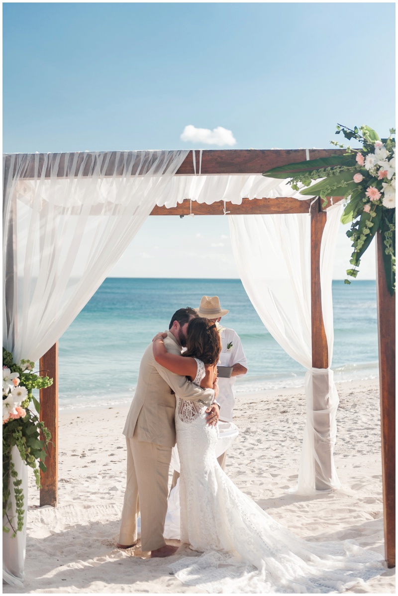 Beach wedding ceremony in Tulum Mexico