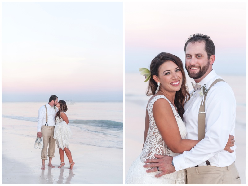 Sunset Wedding portraits on the Beach in Tulum Mexico
