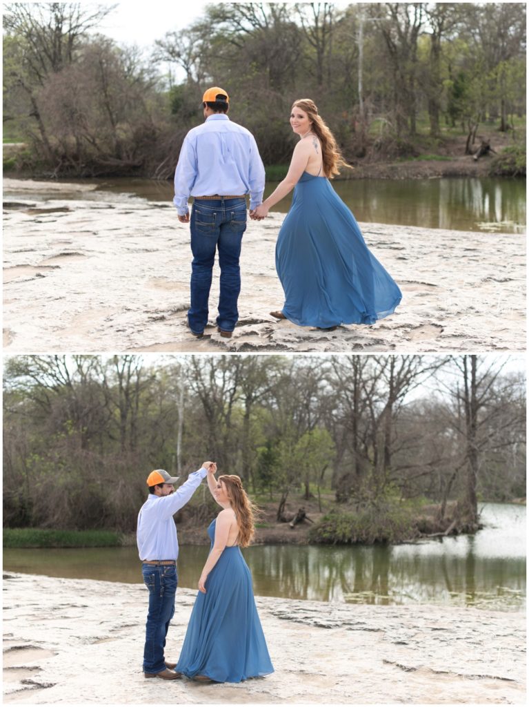 Engagement Photos by a river in Austin texas