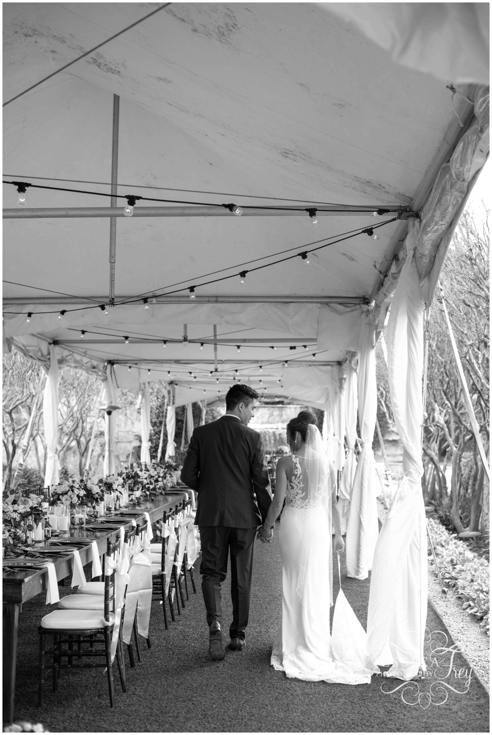 tented wedding reception at Villa Del Lago