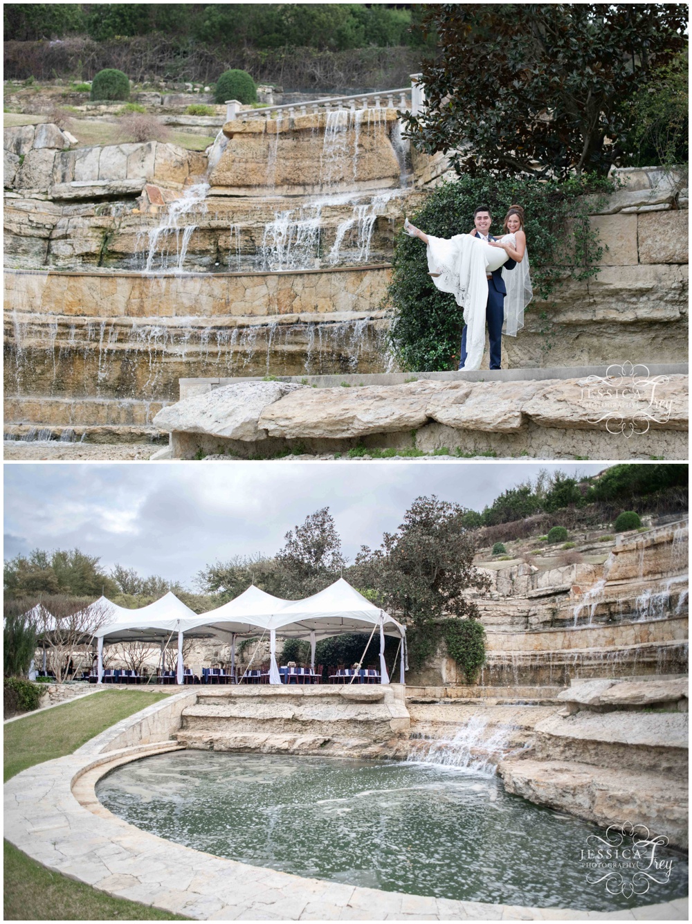 Austin wedding venue with waterfall