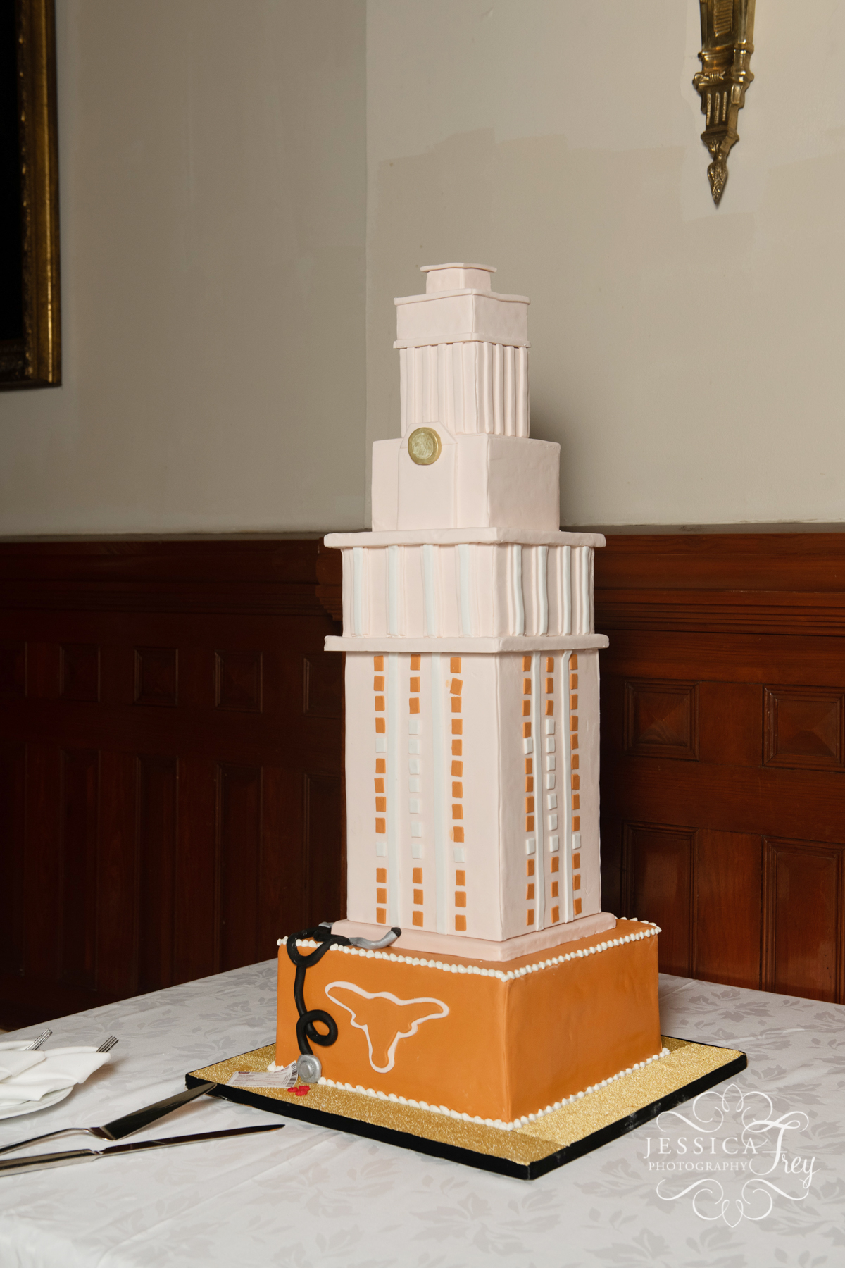 UT Tower Wedding Cake