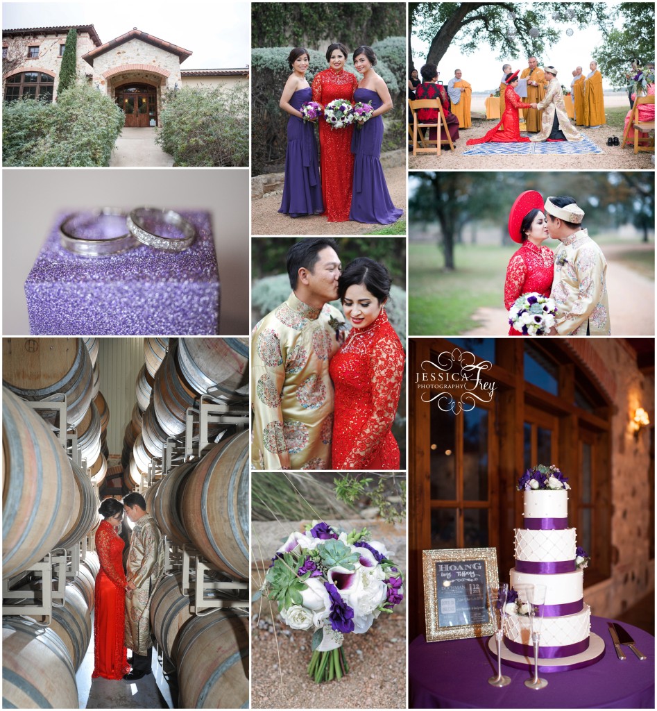 Jessica Frey Photography, Austin wedding photographer, Vietnamese wedding ceremony, Vietnamese bride, Vietnamese wedding, Austin vietnamese wedding, Duchman Family Winery wedding, Hill Country wedding, Duchman Winery, purple bridesmaid dresses, Wild Bunches Floral, Simon Lee Bakery