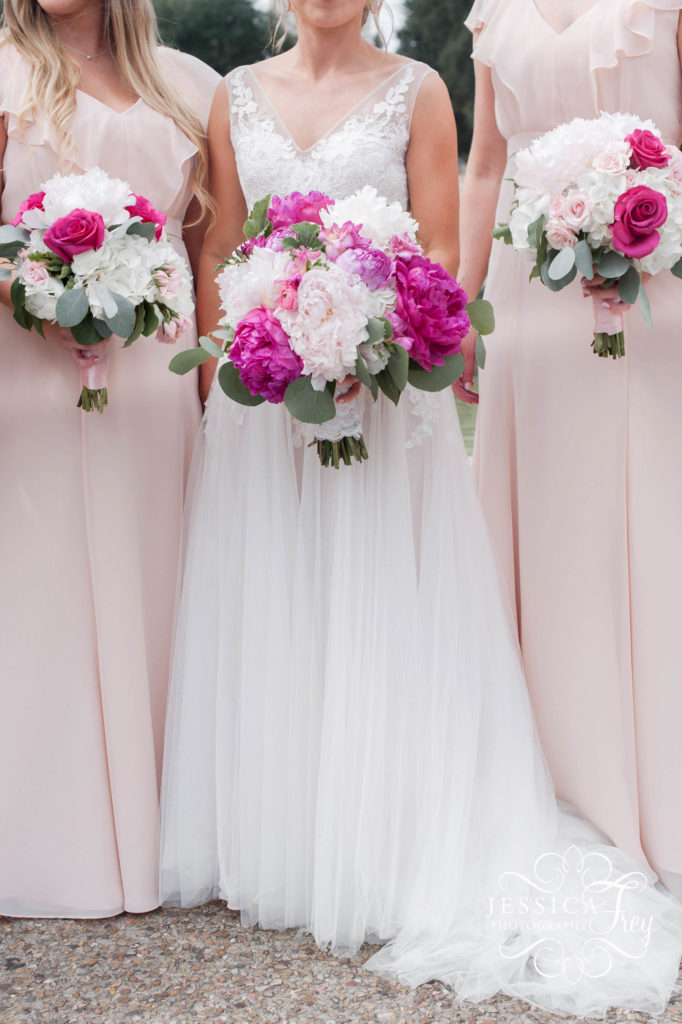 blush pink bridesmaids, Bouquets of Austin, Jenny Woo Bridesmaid desert rose, pink peony bouquet