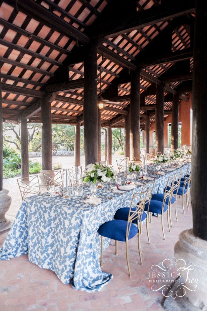 Whim Hospitality, Whim blue and white reception rentals